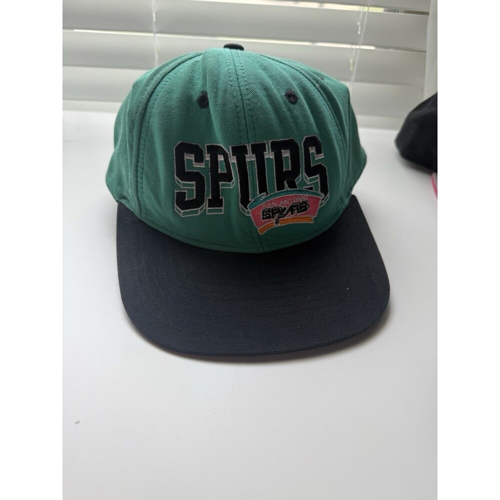 Vintage 1990s San Antonio Spurs Adidas Hat Made In Taiwan NBA Green Black Cap